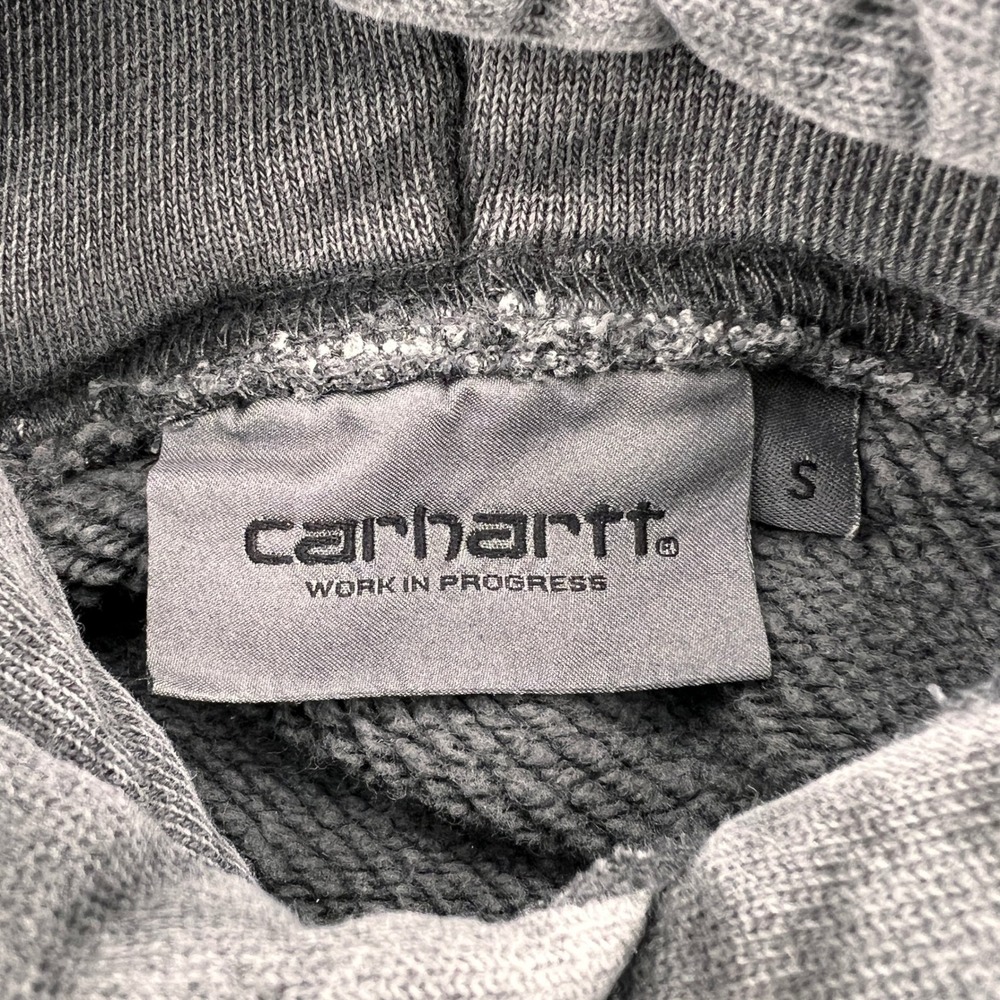Carhartt WIP Hooded Taos Sweat Hoodie Men Small Gray Garment Dyed Faded Y2K - Picture 5 of 10